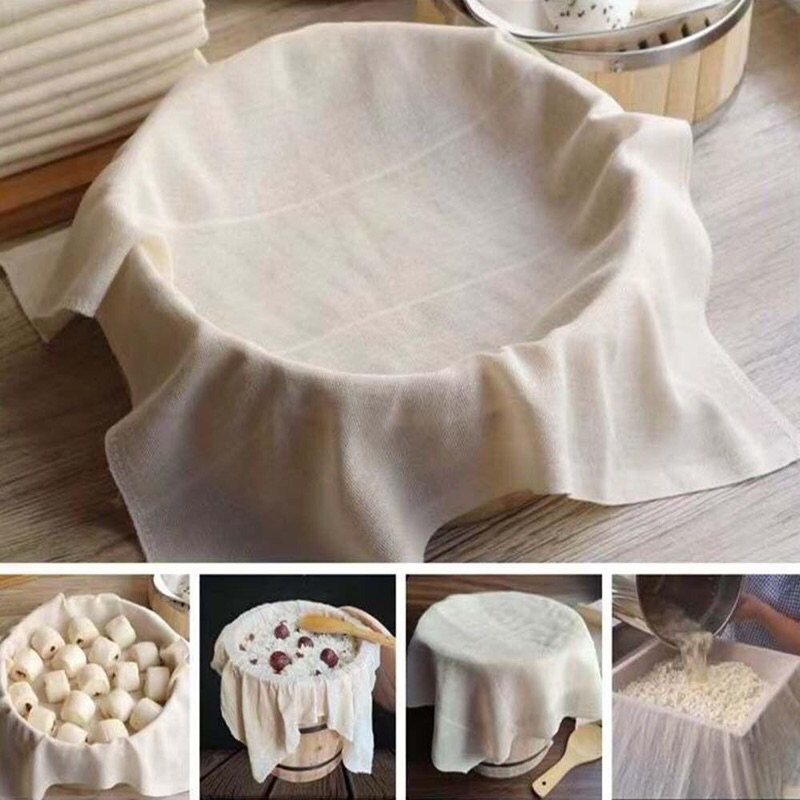 Set 5 Miếng Vải Lọc Bột, Khăn Vải Gạc Mềm Lọc Bột Làm Bánh, Vải Lọc Hấp Bánh Bao Hấp Xôi