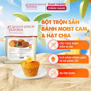 Bột trộn sẵn làm bánh tegral satin moist cake orange & chia seeds puratos grand-place vn-1kg