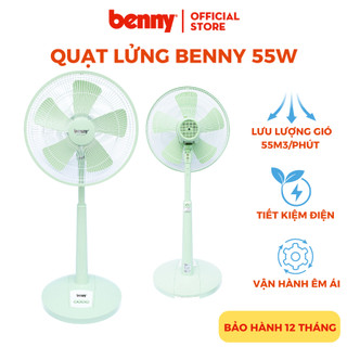 Quạt lửng benny bf-45sl, màu xanh, 55w, 16 inch, 5 cánh, chạy êm ru - hàng chính hãng