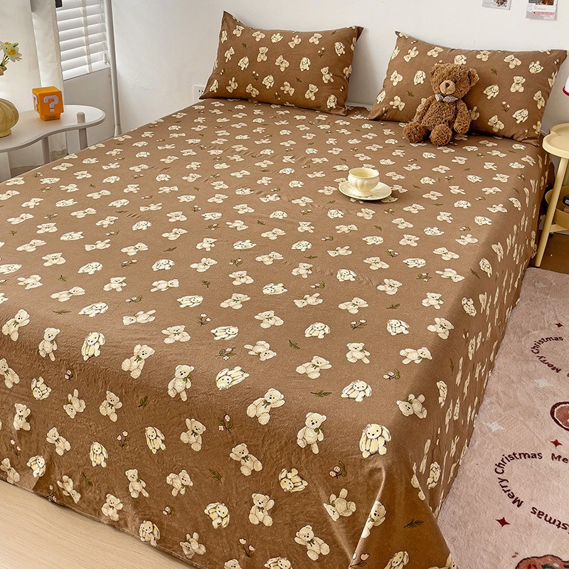 (4 món)Bộ ga gối m6/m8/2m2 hàng COTTON ĐŨI mềm mịn thoang khí bộ ga trải giường ga+2 vỏ gối đầu nhiề