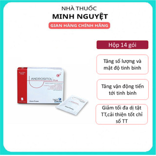  Andrositol Plus hỗ trợ sinh sản nam giới, cải thiện chất lượng tinh trùng, hiếm muộn nam hộp 14 gói.
