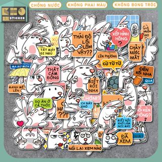  50 Sticker Unrully Bunny chống nước dán mũ bảo hiểm điện thoại laptop đàn guitar vali. ST199 
