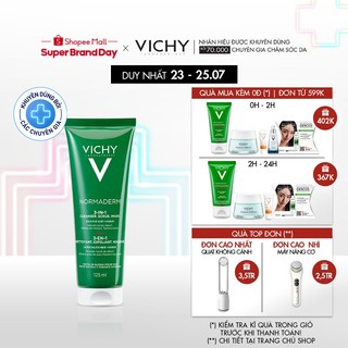 Sữa rửa mặt/ Mặt nạ làm sạch tế bào da chết dành cho da dầu, da mụn Vichy Normaderm 125ml