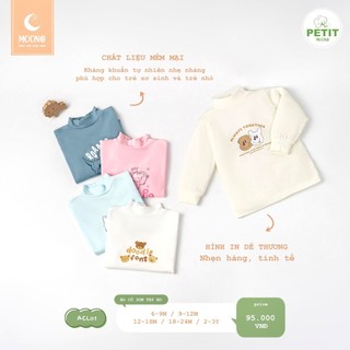 Áo giữ nhiệt chất petit cổ 3p moon cho bé trai bé gái