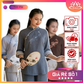 Đồ lam nữ vải đũi vân mây siêu đẹp giá rẻ