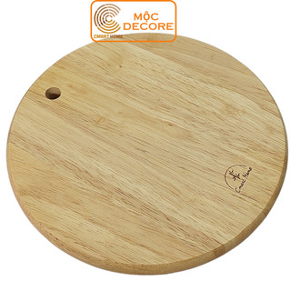 Thớt gỗ tròn cmart home, gỗ cao su màu gỗ tự nhiên, kích thước d25x1.8 cm, thớt gỗ có lỗ treo - ms 01011