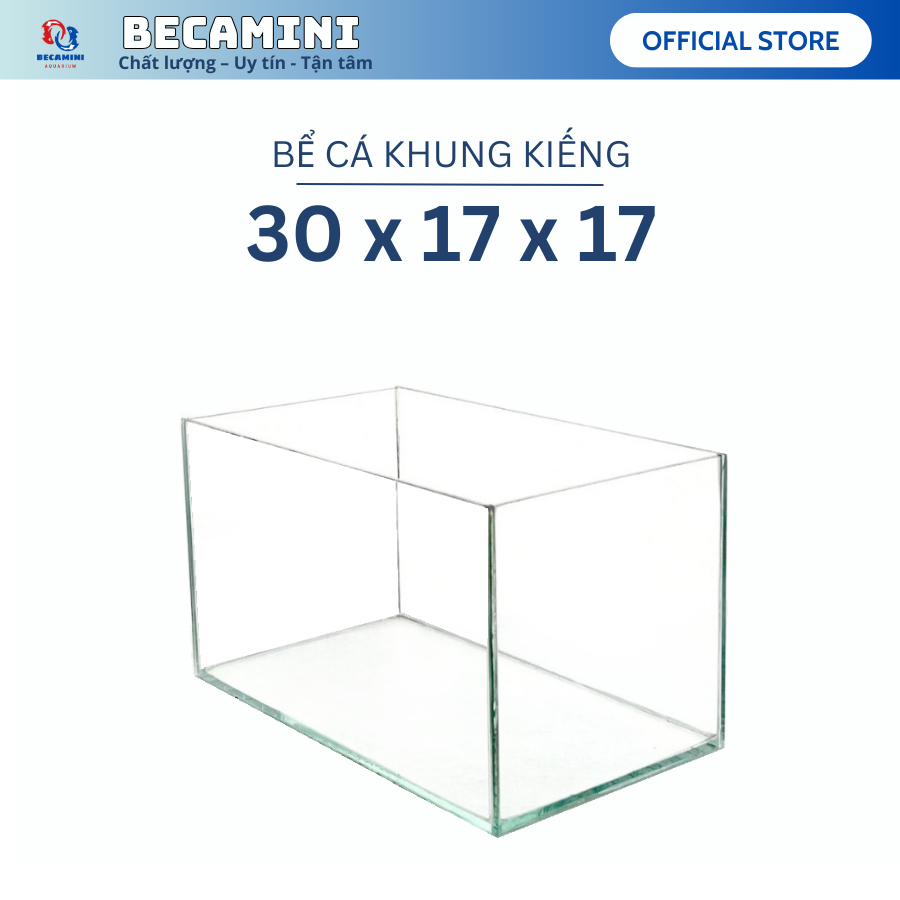 Hồ cá mini để bàn khung kiếng 30x17x17cm