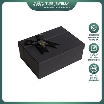 Hộp quà màu đen sang trọng thắt nơ Kích thước TLEE JEWELRY PK0113