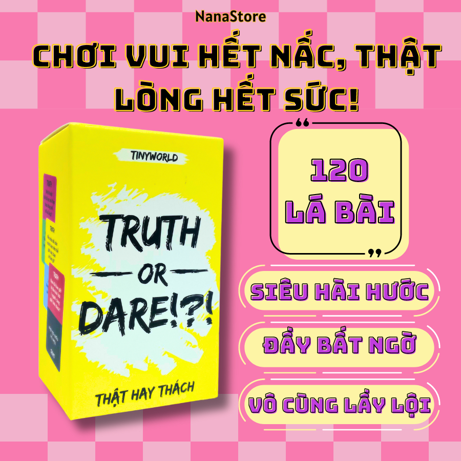 Bộ bài Drinking Game “Truth or Dare” Thật hay Thách 120 lá Bài thử thách gắn kết tình bạn