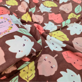 SALE 110k còn 99k. Mền nỉ cotton LÁ HOA văn phòng, đi học, du lịch
