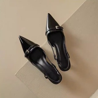 [ HÀNG SẴN] Giày cao gót nữ mũi nhọn đế thấp chất da PU cao cấp đẹp