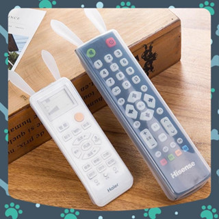 Set 2 bọc điều khiển tivi, điều hòa bằng nhựa silicon dẻo trong suốt hình tai thỏ(1lớn,1 nhỏ)