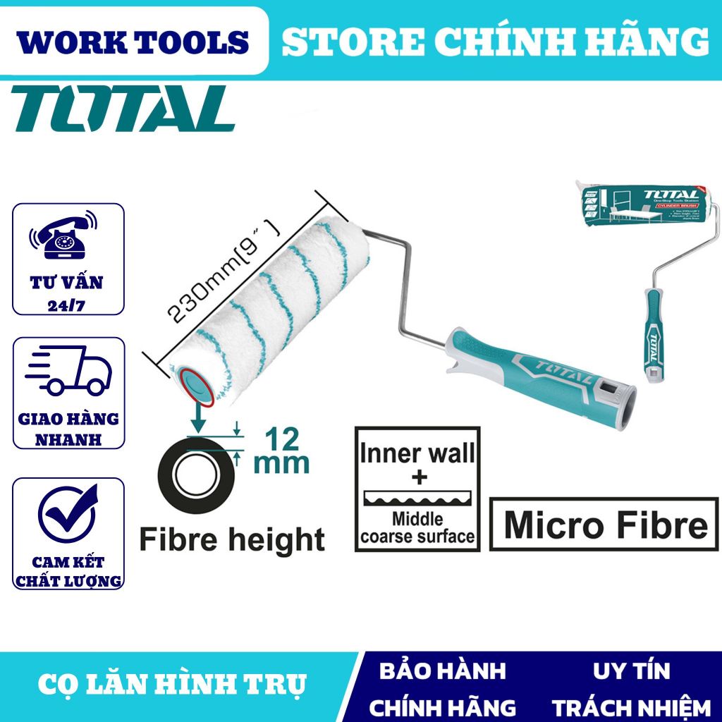 ĐỒ NGHỀ TOTAL Cọ lăn hình trụ THT8592 < HÀNG CHÍNH HÃNG >