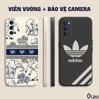 Ốp lưng Oppo Reno 4 in hình gấu cạnh viền vuông có bảo vệ camera