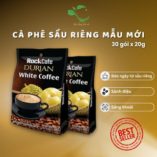 Cà phê sầu riêng  DURIAN CAFE mẫu mới RockCafe  - White Coffee Ruvask 600gr_30 gói 20g