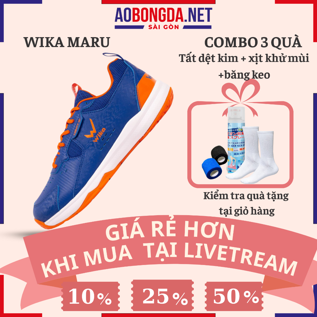GIày Wika Maru, Giày Cầu Lông Bóng Chuyền Nam Nữ Giá Rẻ. Giày Thể Thao Đế Đệm Eva Thoải Mái Vận Động