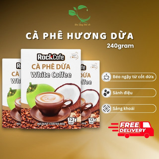 Cà phê hương dừa RockCafe - hộp 240g (12 gói*20g)
