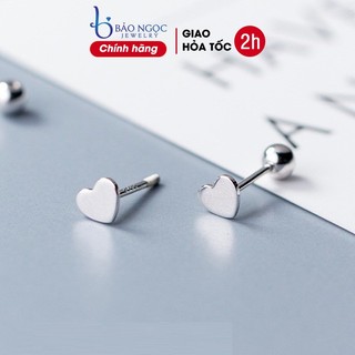 Bông tai nữ s925 thiết kế nụ trái tim tình yêu nhỏ nhắn xinh xắn - B2526 - Bảo Ngọc Jewelry