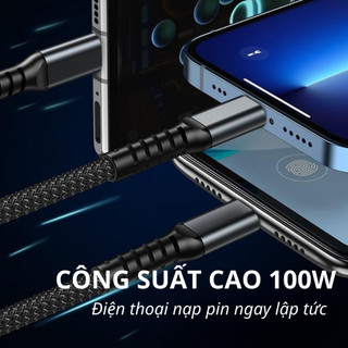 Cáp Sạc Siêu Tốc 100W 3 Trong 1 6A Micro Usb Type C Sạc Nhanh Type-C