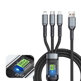 Cáp Sạc Siêu Tốc 100W 3 Trong 1 6A Micro Usb Type C Sạc Nhanh Type-C