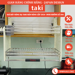 Giá bát nâng hạ taki, kệ chén thông minh - inox không gỉ 304 - bảo hành vĩnh viễn - có thợ lắp