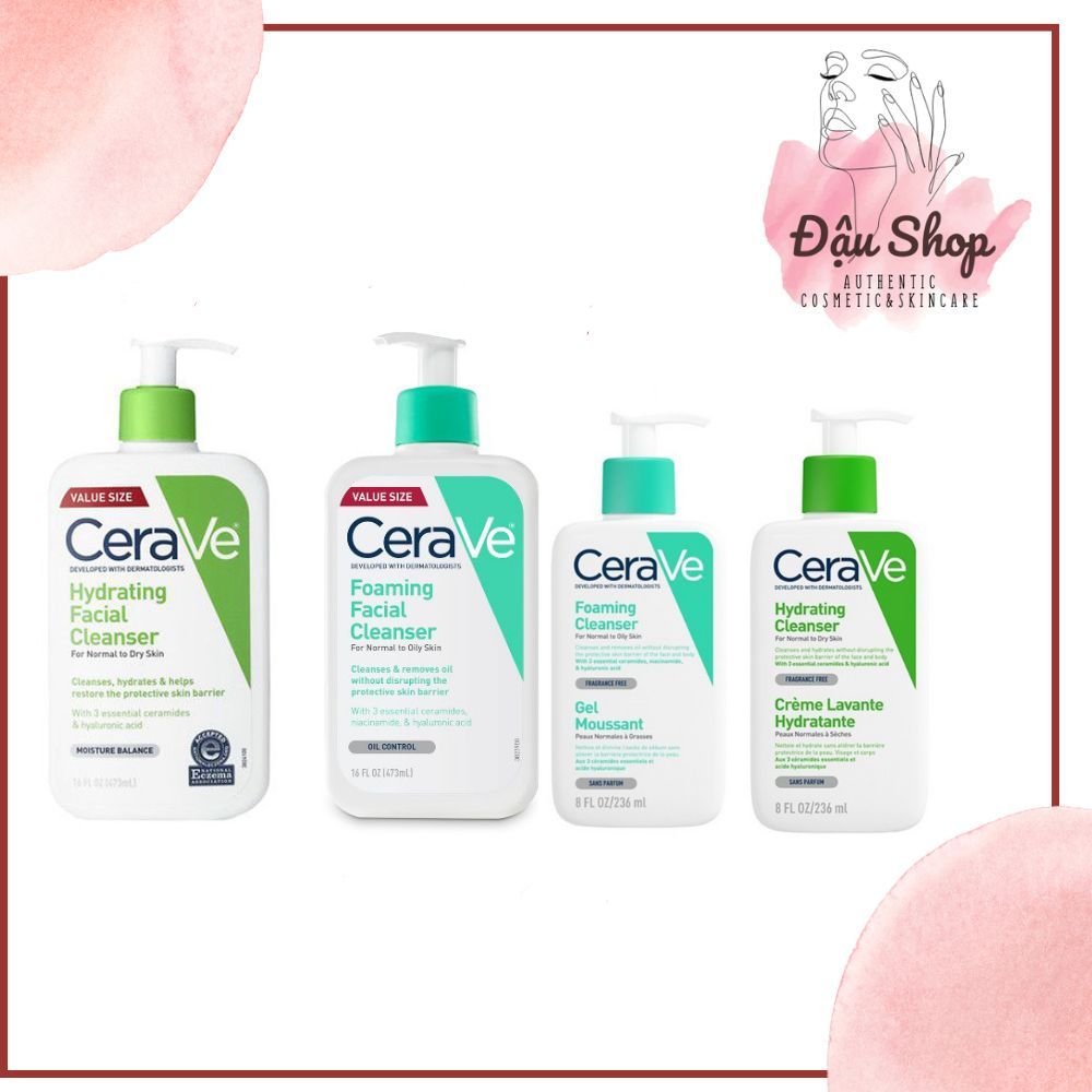 [236ml/473ml] Sữa rửa mặt Cerave Foaming Facial Cleanser
