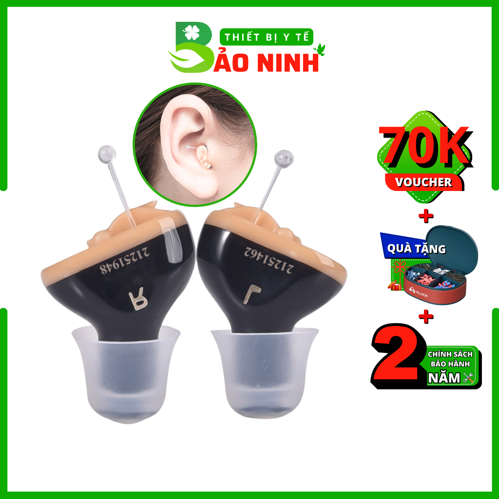 Máy trợ thính không dây siêu nhỏ GOODMI GM-910, Tai nghe trợ thính tự động xử lý giảm tiếng ồn, khuế