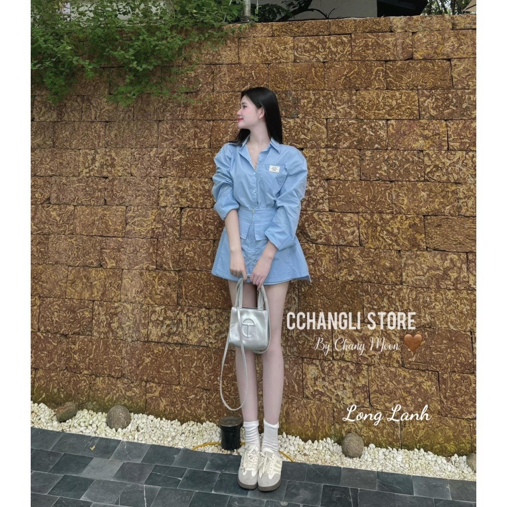 Set Váy Nữ - Set Đồ Nữ Áo Sơ Mi Dài Tay Mix Chân Váy Chữ A Công Sở Xinh Xỉu Ngọc Tuấn Store | BigBuy360 - bigbuy360.vn