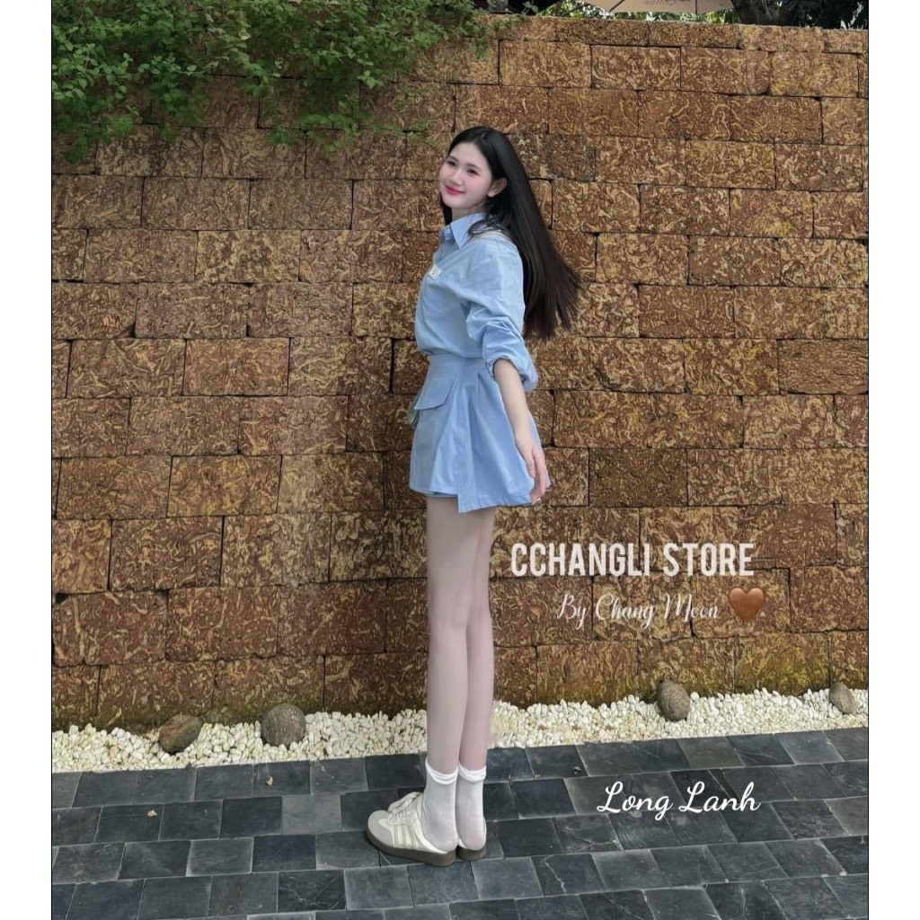 Set Váy Nữ - Set Đồ Nữ Áo Sơ Mi Dài Tay Mix Chân Váy Chữ A Công Sở Xinh Xỉu Ngọc Tuấn Store | BigBuy360 - bigbuy360.vn