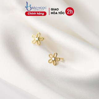 Khuyên tai bạc nữ s925 thiết kế hình bông hoa nhỏ xin xắn phong cách Hàn Quốc - B2611