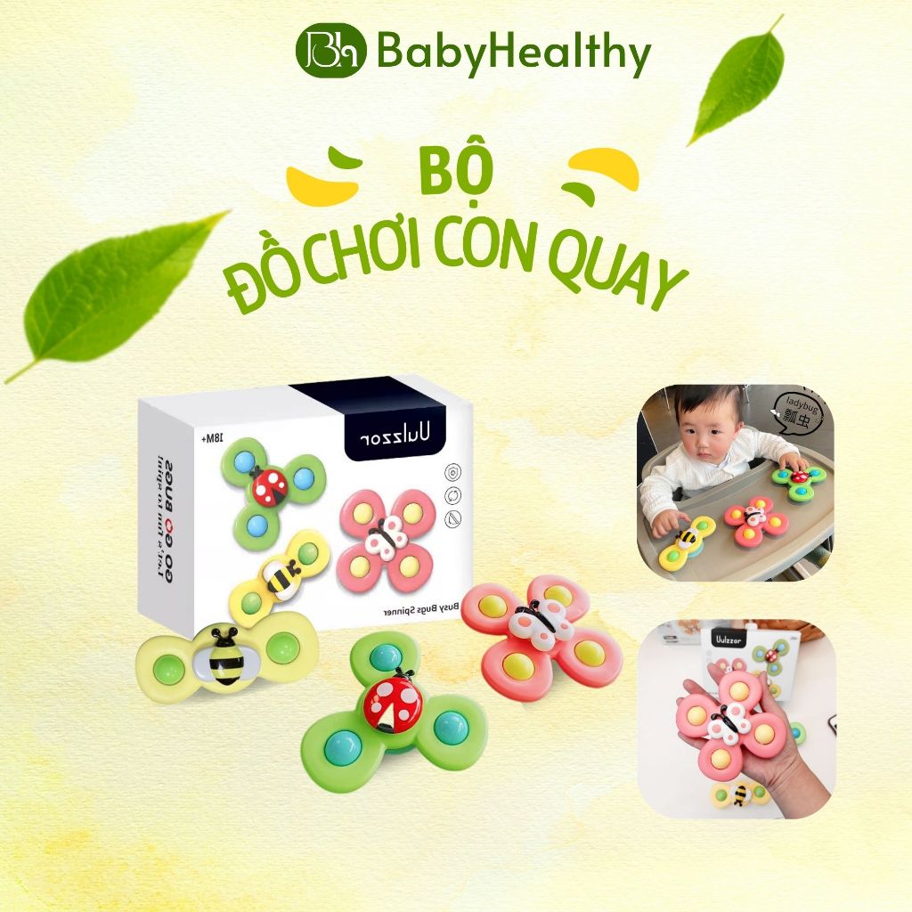 Đồ Chơi 3 Con Quay Spinner Dán Tường Cho Bé