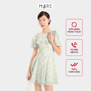Đầm Kiểu Nữ MARC FASHION Coan Thêu Hoa Tay Phồng Cổ Viền Ren - FAQH020224