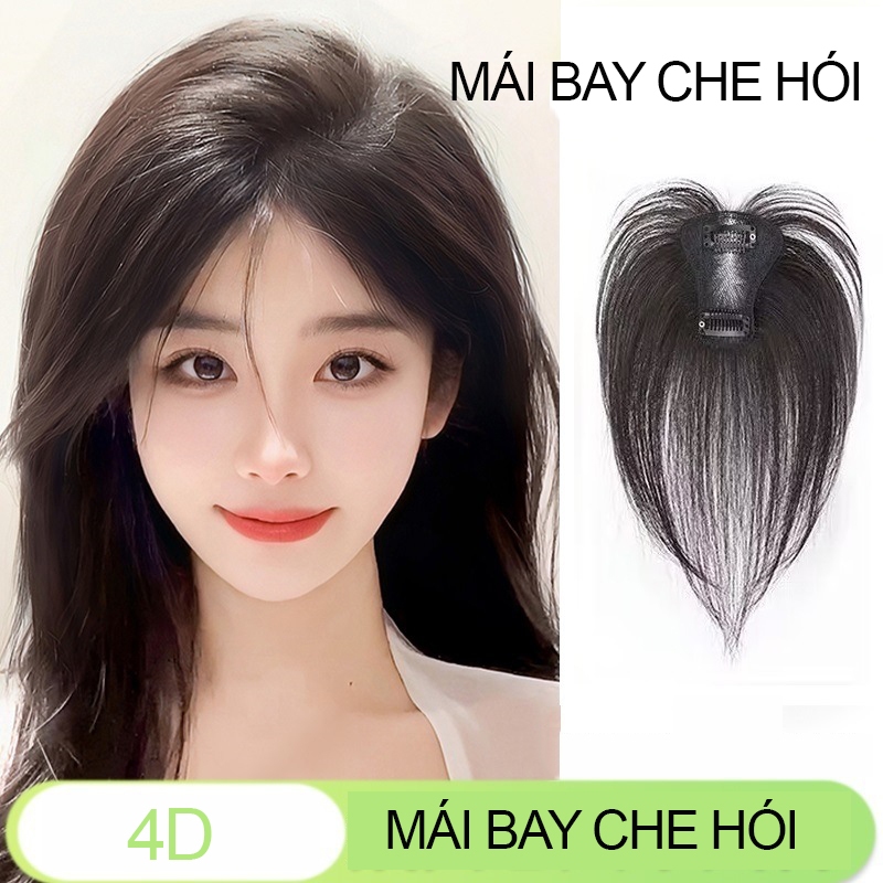 Tóc giả che hói mái bay 4D rãnh da đầu, phủ hói đỉnh đầu cho nữ, mái giả phủ hói Hàn Quốc