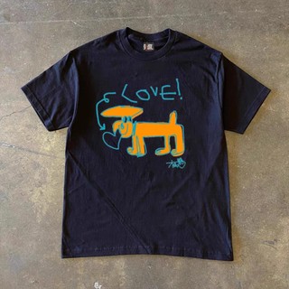 Áo Phông Cổ Tròn Nam Nữ Phối Hình Chó Love Trẻ Trung Chất Liệu Cotton Khô Siêu Thoáng Mát Cực Mềm Mịn