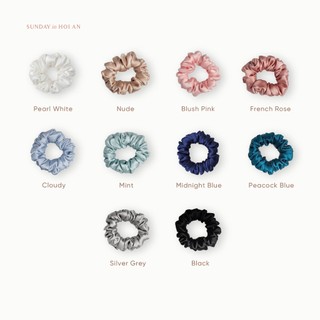 Buộc Tóc SUNDAY 100% Lụa Mulberry Ngăn Xơ Rối Tóc - Size M | Mulberry Silk Scrunchie Size M