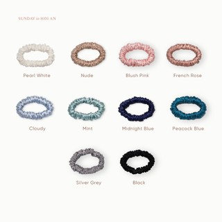 Buộc Tóc SUNDAY 100% Lụa Mulberry Ngăn Xơ Rối Tóc - Size S | Mulberry Silk Skinny Scrunchie Size S