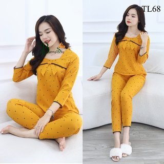 [BunnySky] Đồ bộ mặc nhà cổ vuông thu đông siêu dễ thương thoải mái chọn kiểu