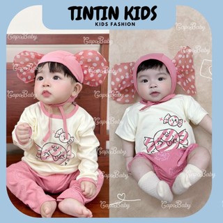 Set bộ kẹo 3 chi tiết kèm nón dành cho bé gái từ 5-12kg 