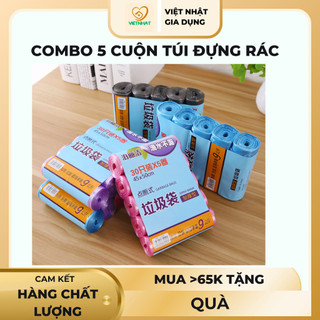 Combo 5 cuộn rác tự hủy, túi đựng rác tự hủy không quai sách