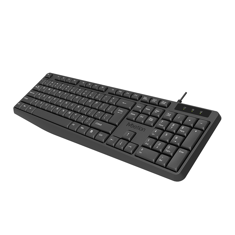 Bàn phím văn phòng chống ồn K200 MeeTion 104 phím thiết kế Ergonomic keycap gia công UV độ bền cao | BigBuy360 - bigbuy360.vn