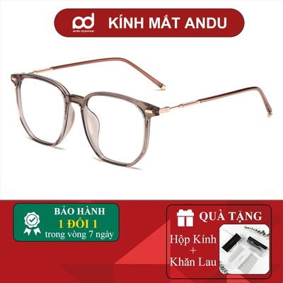 Gọng kính cận thời trang nam nữ ANDU dáng tròn chống tia UV chất liệu titanium cao cấp - 01250