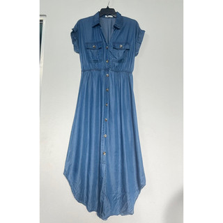 Đầm midi denim vnxk dư xịn