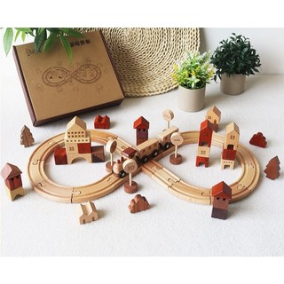 Bộ đồ chơi mô hình đường ray xe lửa bằng gỗ cao cấp cho bé toystore FUDAER