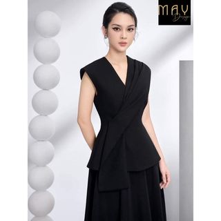 Đầm thiết kế may m18 chất liệu lụa may peplum cách điệu che bụng - đầm dự tiệc sang trọng chuẩn may