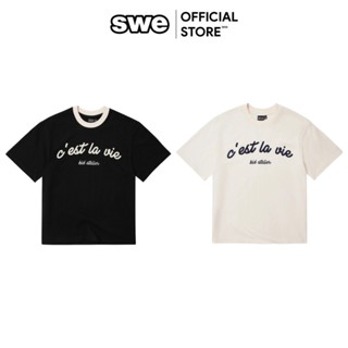 Áo Thun Oversize Unisex SWE LIFE TEE - Kem/Đen