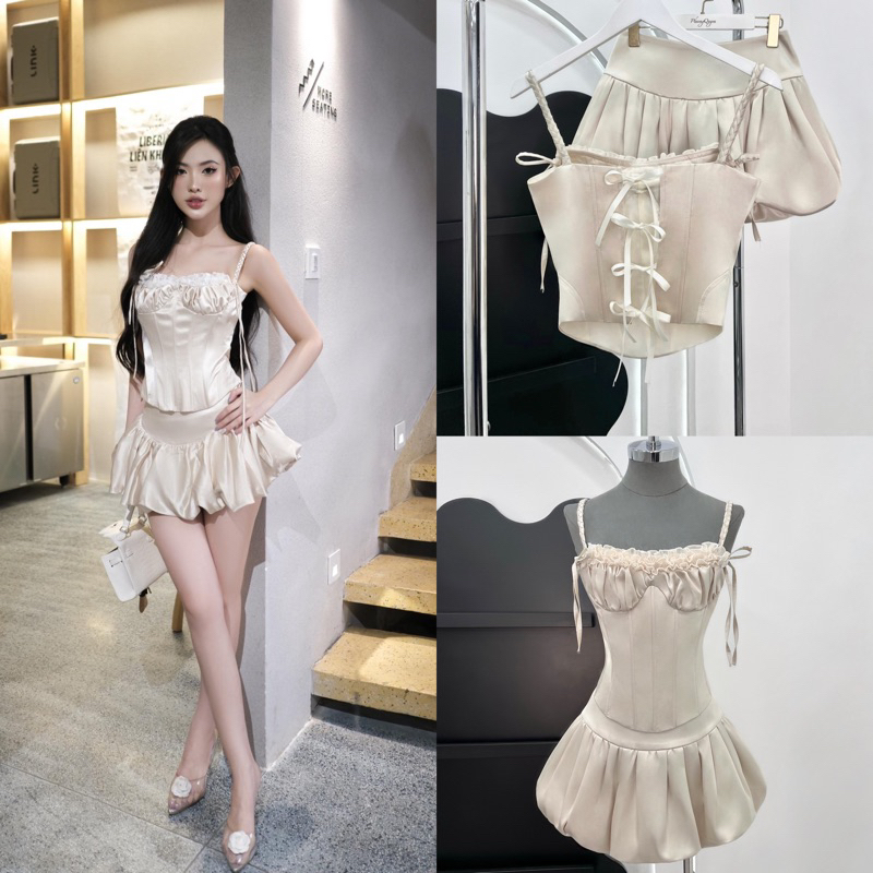 👚SET 2 DÂY BÍNH + VÁY BÍ <ảnh thật ở cuối>