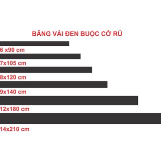 Băng vải đen buộc cờ rủ nhiều size cho lễ quốc tang