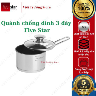 Nồi quánh chống dính 3 đáy size 12-14cm nấu cháo cho em bé fivestar dùng được bếp từ