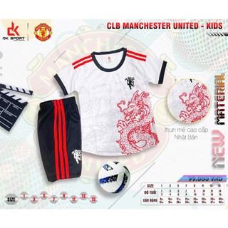 Bộ quần áo đá banh trẻ em clb mu manchester utd màu trắng