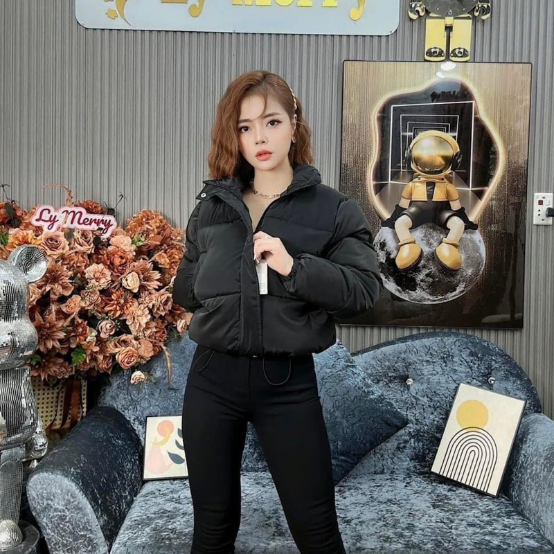 Áo Phao Nữ Dáng Ngắn Chất Nhung Lì Cổ Cao Có Dây Rút Áo Khoác Phao Nữ Crotop Áo Phao Mùa Đông 3 Màu Áo Phao Béo Không Mũ | BigBuy360 - bigbuy360.vn